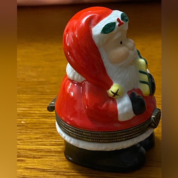 Adorable vintage Santa Claus hinged porcelain box with special message inside - Picture 2 of 6